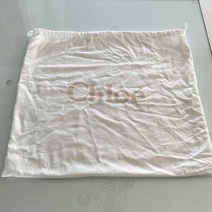 Chloe white with cream letters - dust bag large